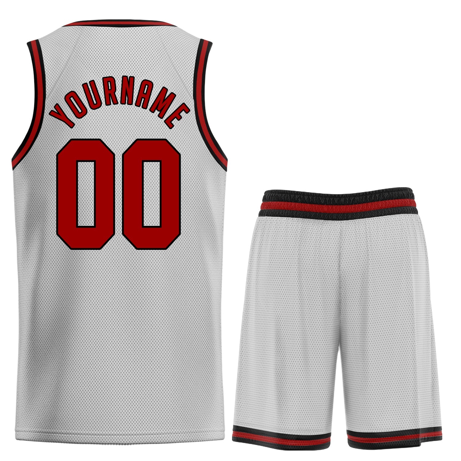 Custom Gray Red Classic Sets Basketball Jersey