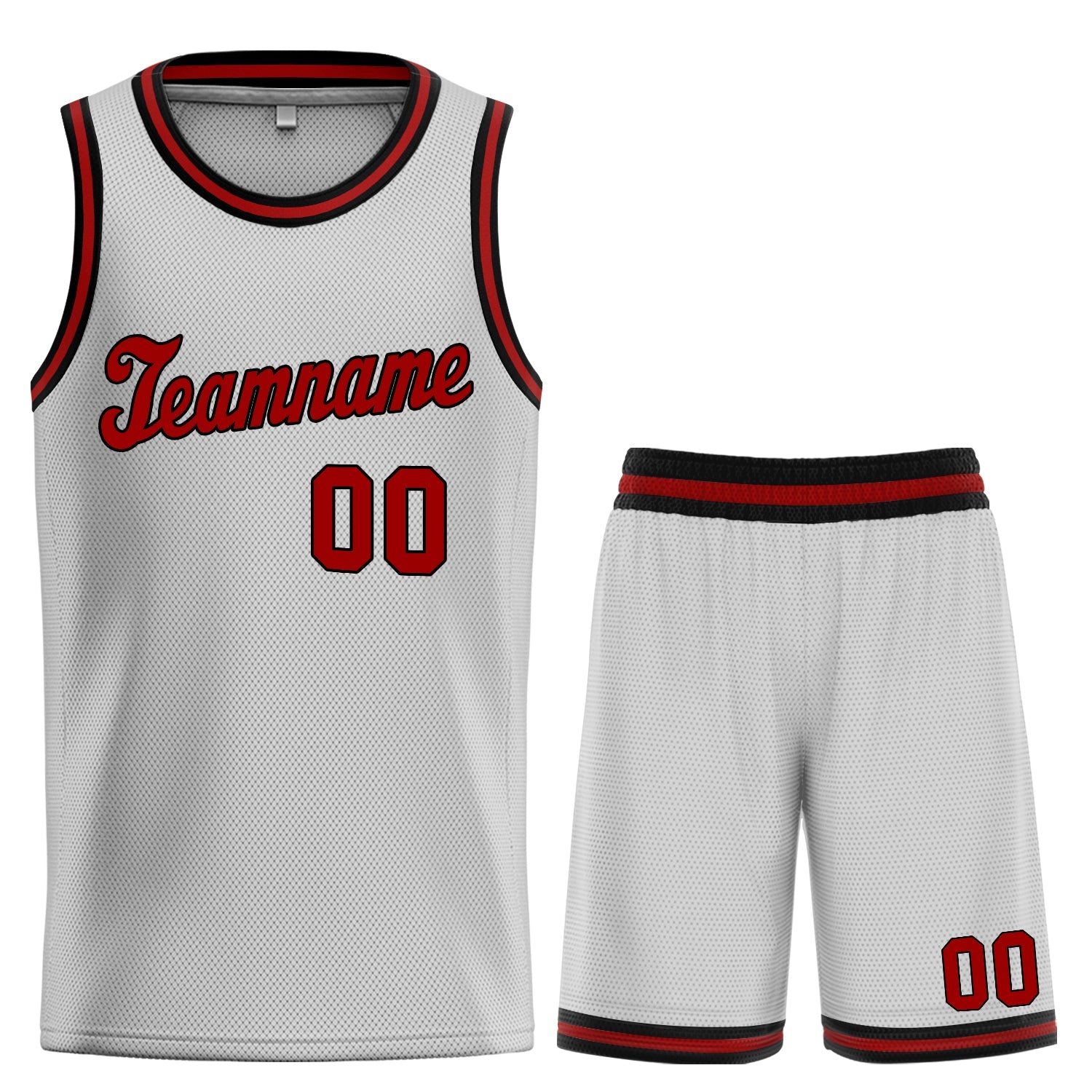 Custom Gray Red Classic Sets Basketball Jersey