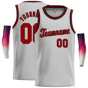 Custom Gray Maroon-Black Classic Tops Casual Basketball Jersey