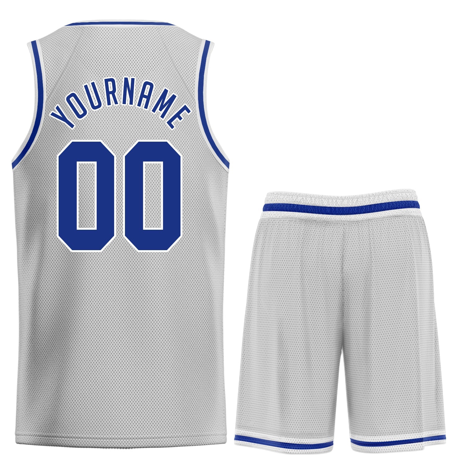 Maillot de basket-ball personnalisé gris Royal-blanc, ensembles classiques