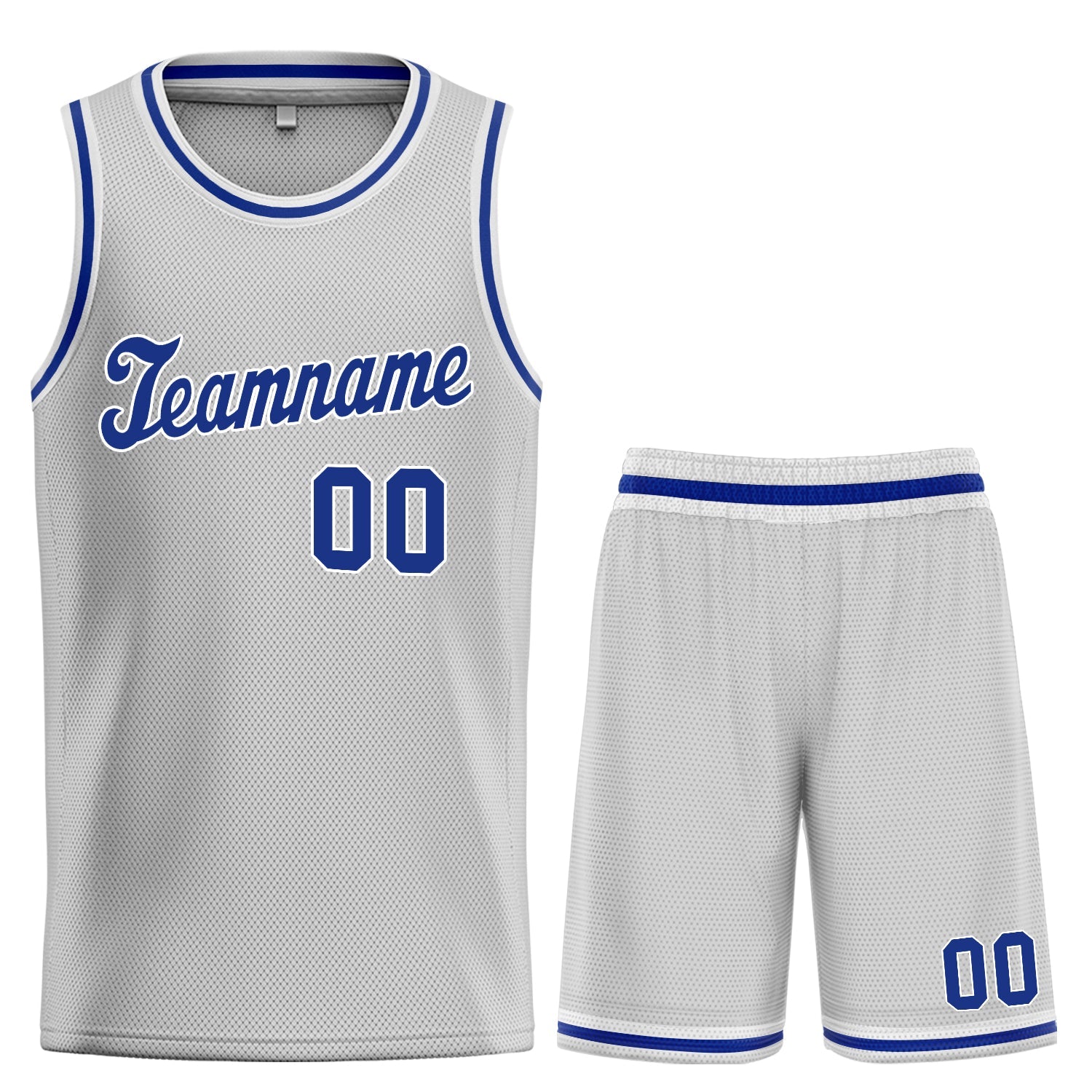 Maillot de basket-ball personnalisé gris Royal-blanc, ensembles classiques