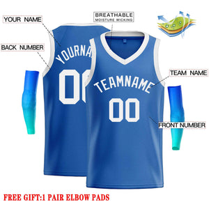 Custom Blue White-Classic Tops Men Casual Basketball Jersey