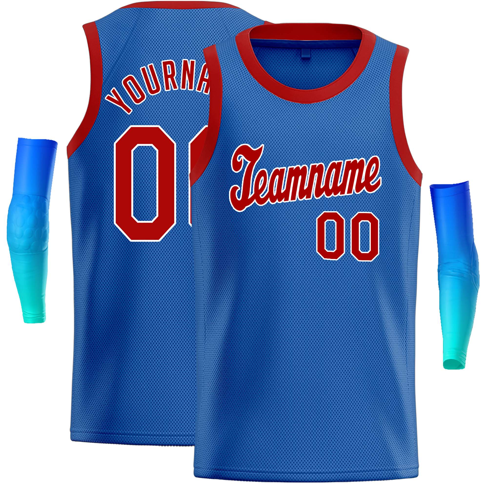 Custom Blue Red-White Classic Tops Casual Basketball Jersey