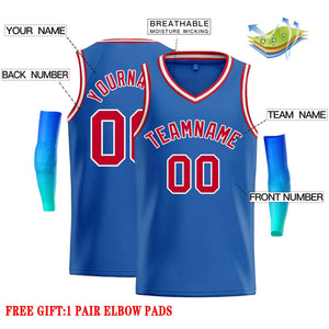 Custom Blue Red-White Classic Tops Men Casual Basketball Jersey