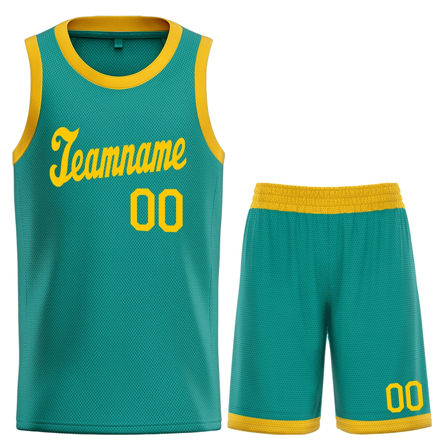 Maillot de basket-ball personnalisé, vert clair, jaune, ensembles classiques