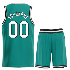 Custom Light Green White Classic Sets Basketball Jersey