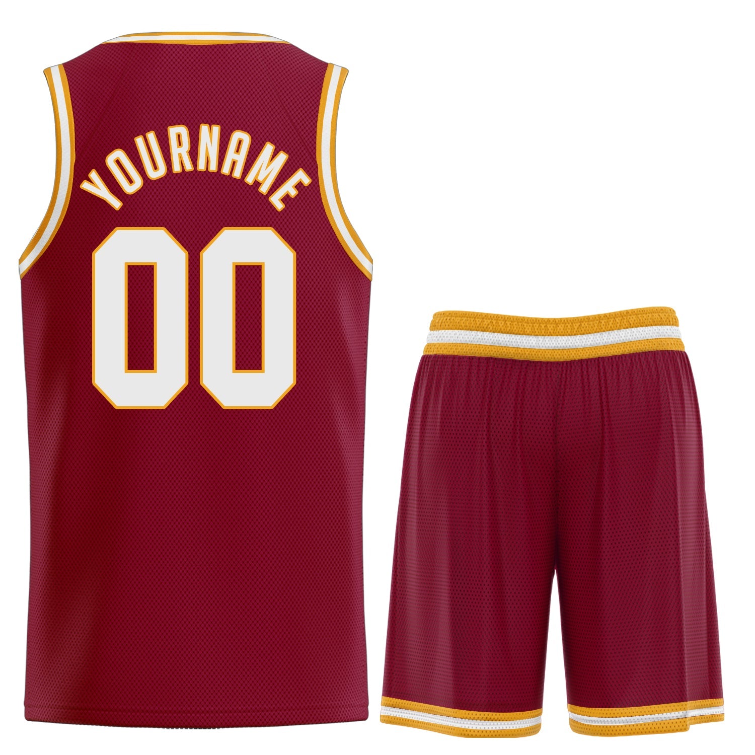 Maillot de basket-ball personnalisé rouge jaune classique