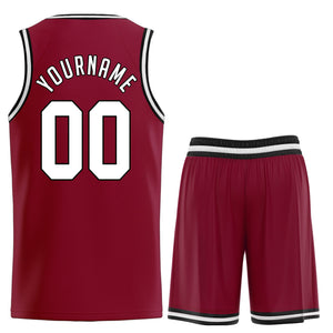 Custom Red White Classic Sets Basketball Jersey