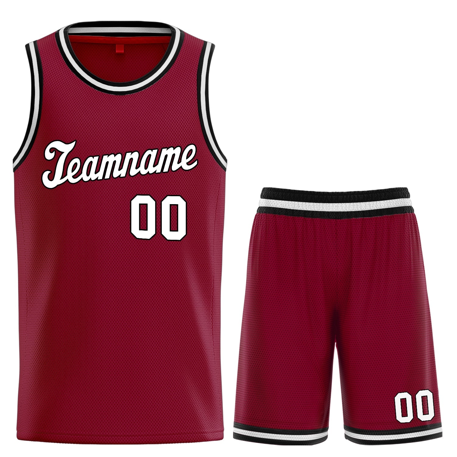 Maillot de basket-ball classique rouge et blanc personnalisé