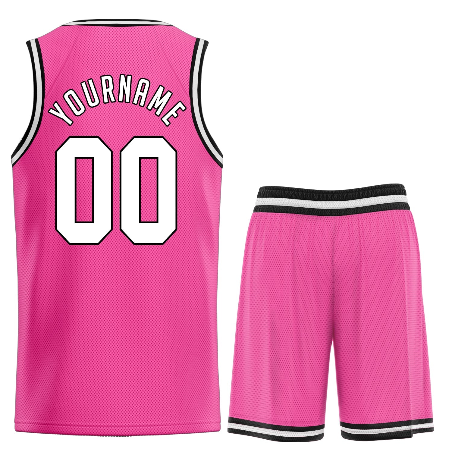 Custom Pink White Classic Sets Basketball Jersey