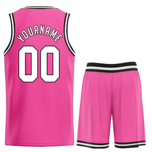 Maillot de basket-ball classique blanc rose personnalisé