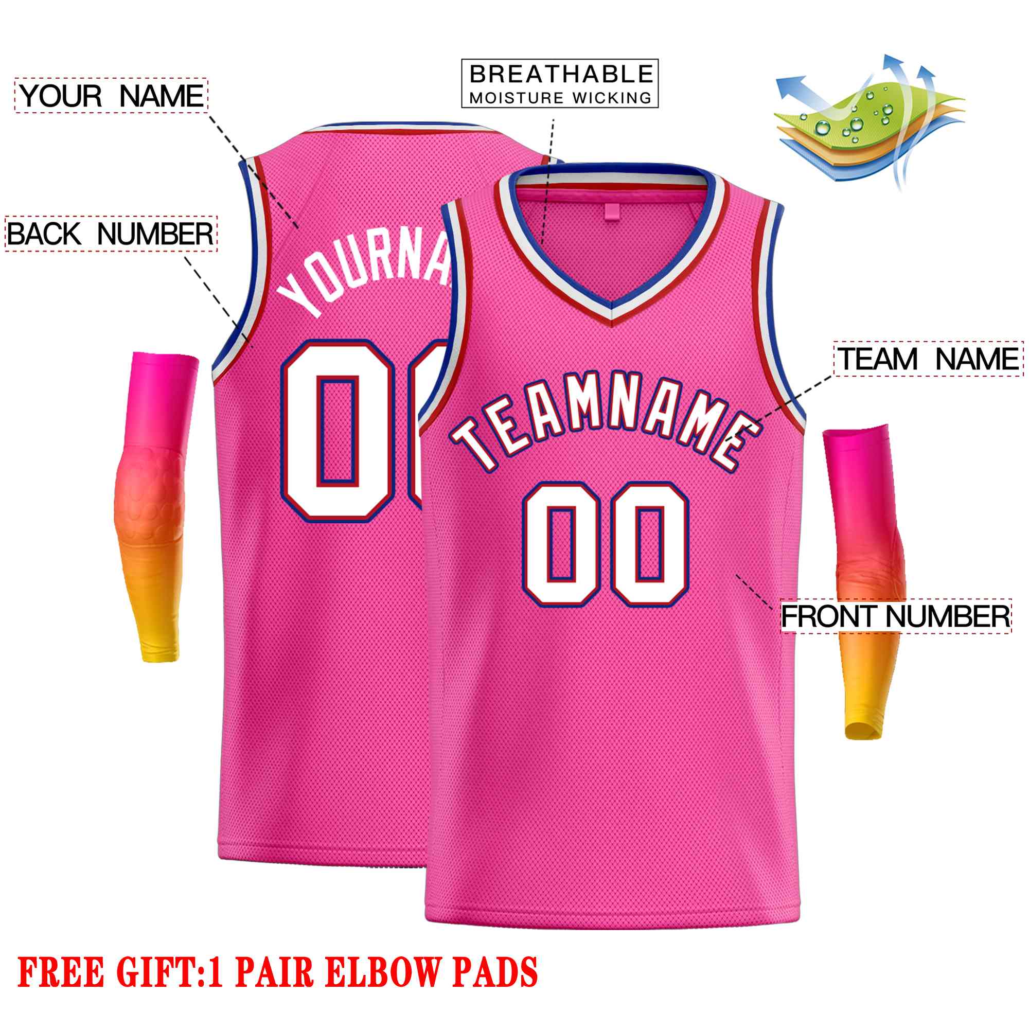 Custom Pink White-Maroon Classic Tops Men Casual Basketball Jersey