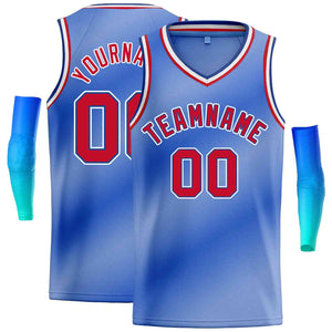 Custom Royal Maroon-Royal Gradient Fashion Tops Basketball Jersey