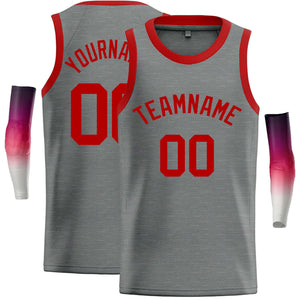 Custom Dark Gray Red Classic Tops Casual Basketball Jersey