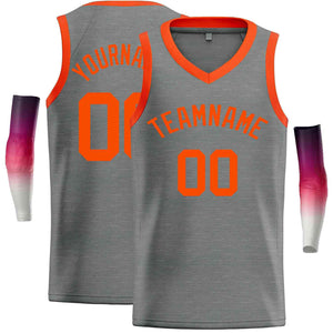 Maillot de basket-ball décontracté pour hommes, haut classique gris foncé Orange personnalisé