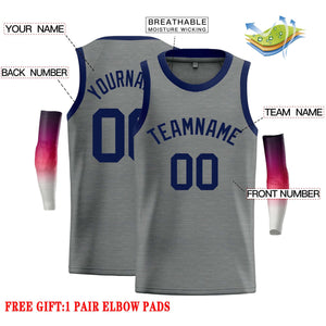 Custom Dark Gray Navy Classic Tops Casual Basketball Jersey