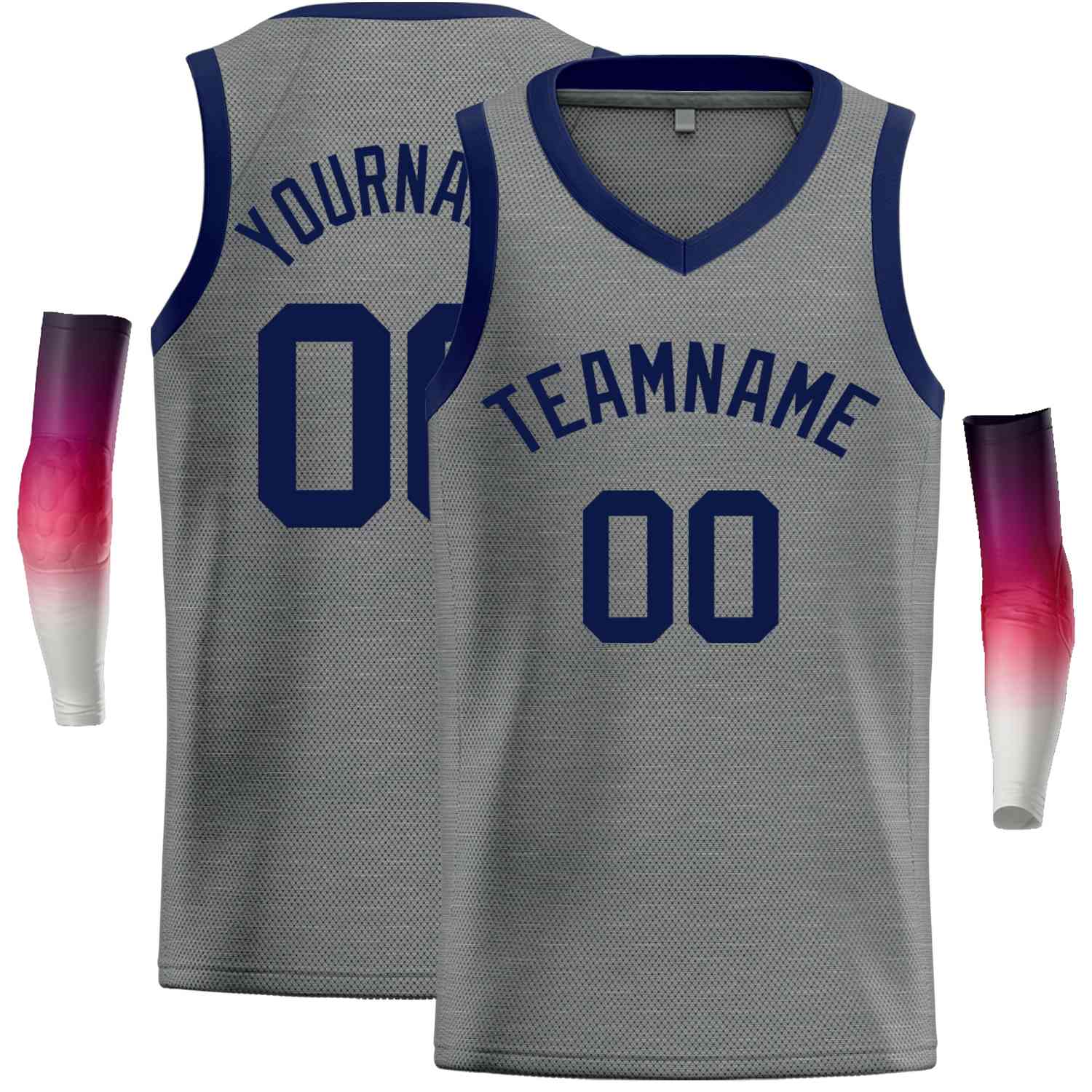 Maillot de basket-ball décontracté gris foncé personnalisé Navv-Classic pour hommes