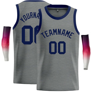 Custom Dark Gray Navy Classic Tops Casual Basketball Jersey