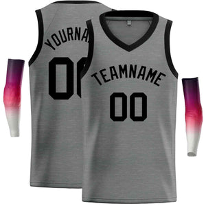 Maillot de basket-ball décontracté pour hommes, haut classique noir gris foncé personnalisé