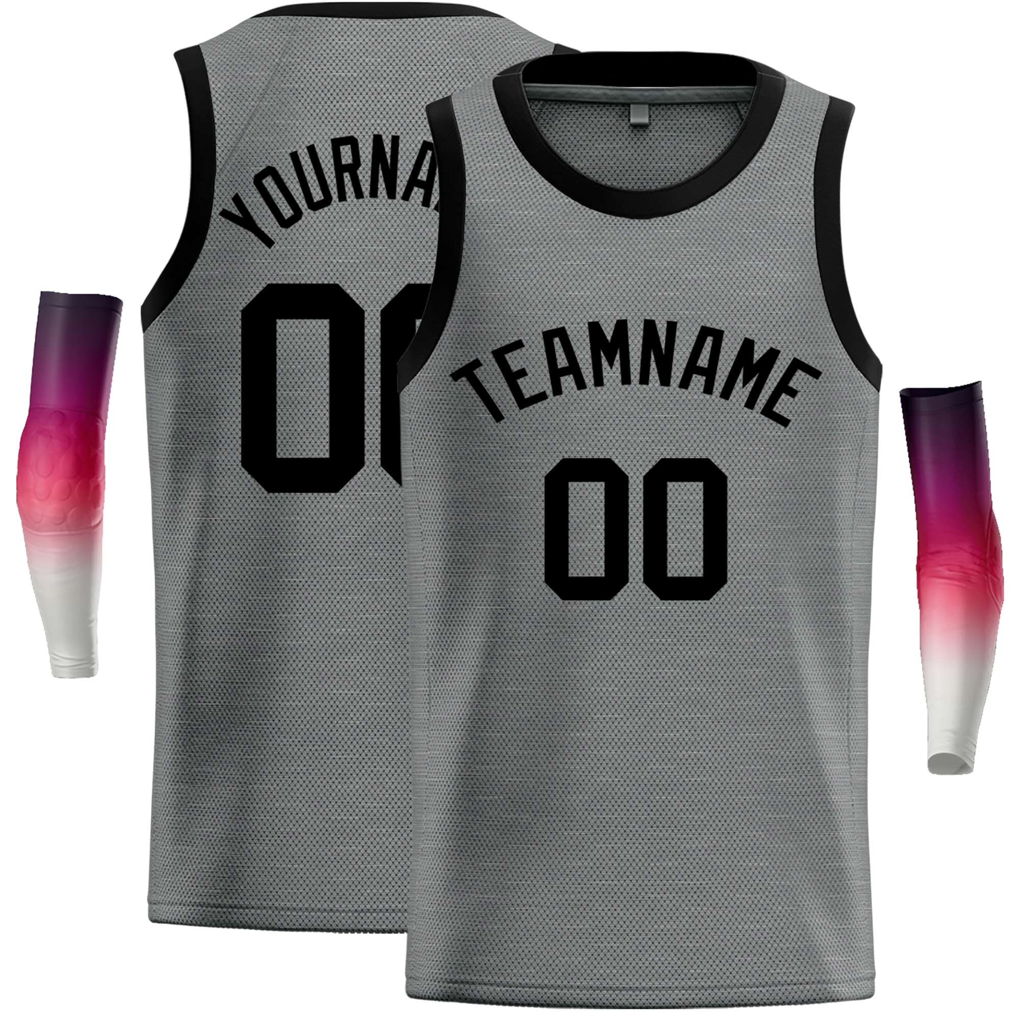 Custom Dark Gray Black Classic Tops Casual Basketball Jersey