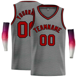 Custom Dark Gray Maroon-Black Classic Tops Men Casual Basketball Jersey