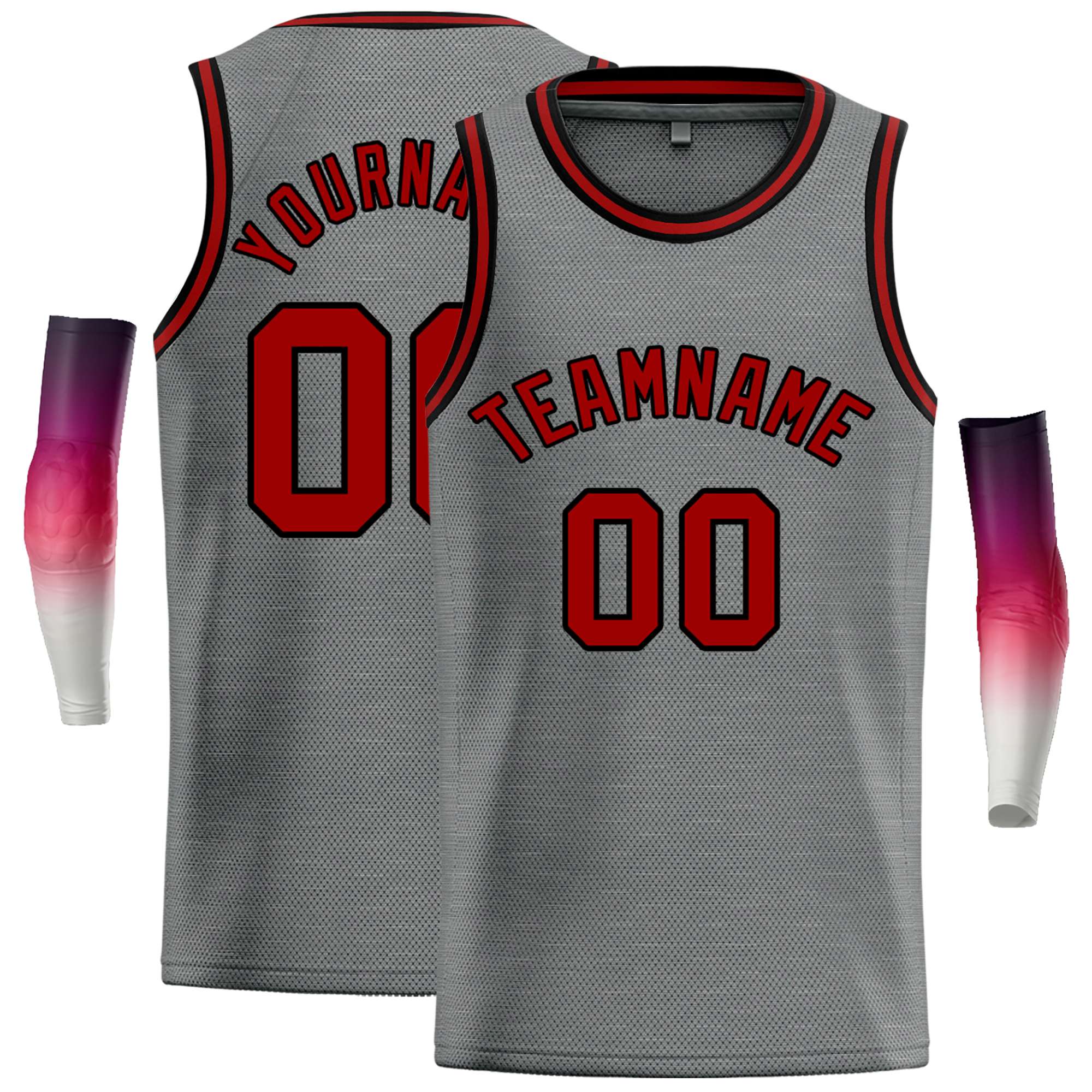 Custom Dark Gray Maroon Classic Tops Casual Basketball Jersey