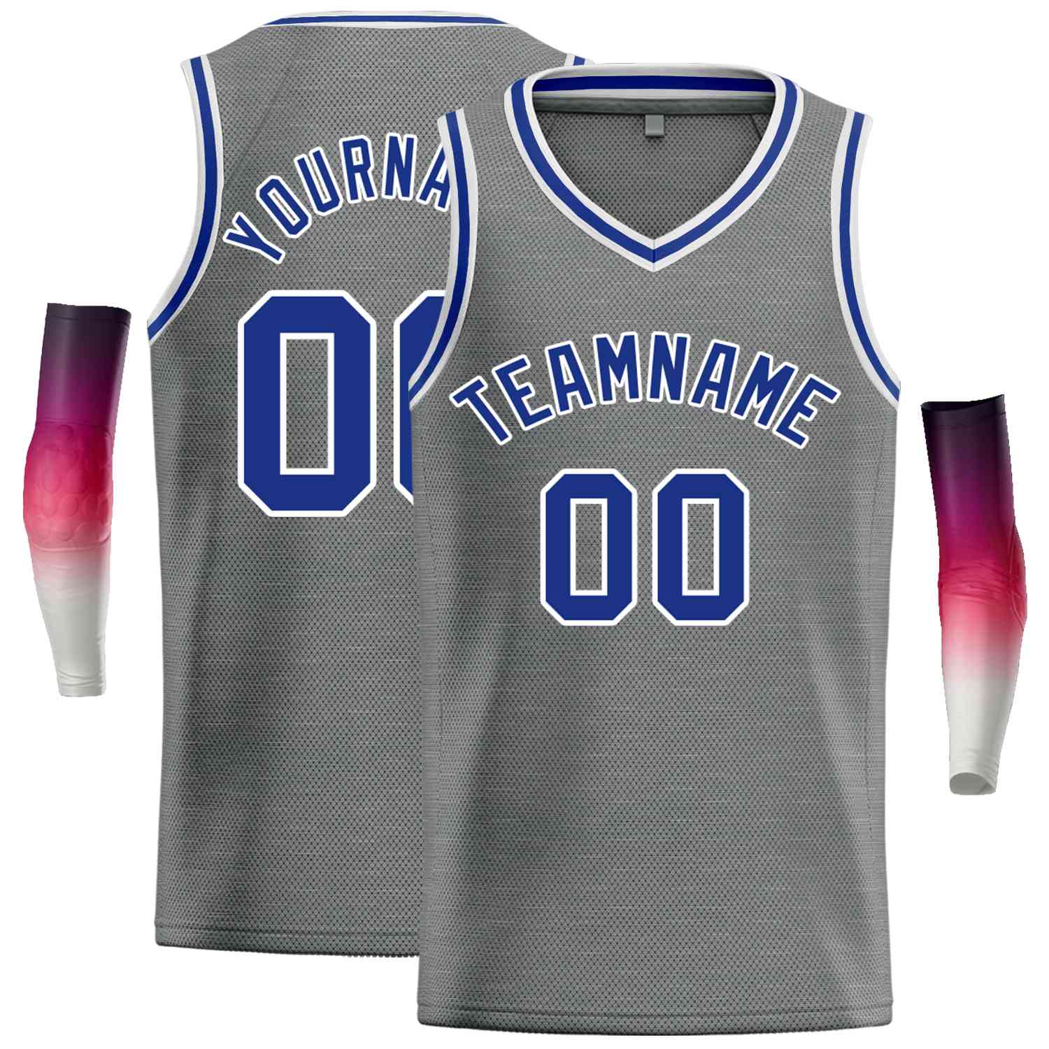 Custom Dark Gray Royal-White Classic Tops Men Casual Basketball Jersey