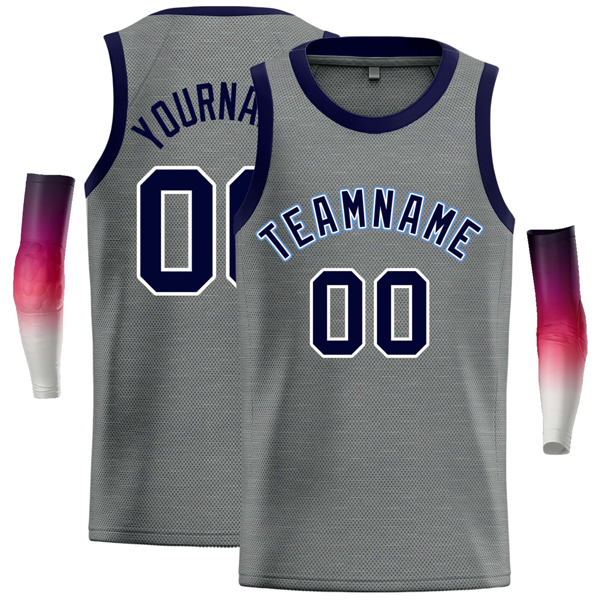 Custom Dark Gray Navy-White Classic Tops Casual Basketball Jersey