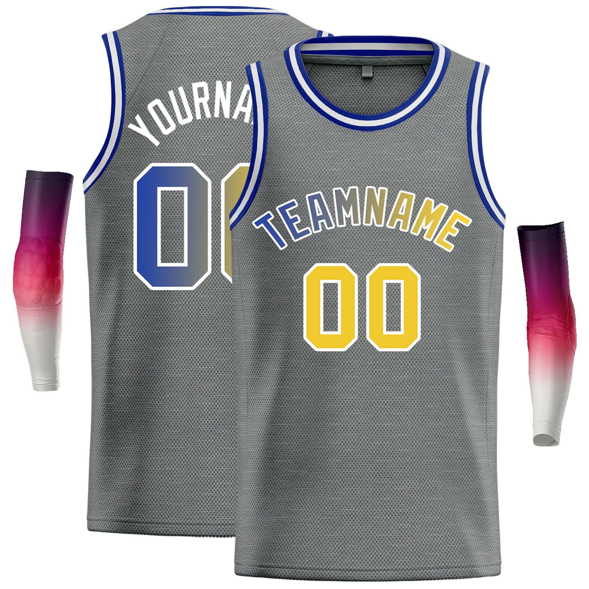 Custom Dark Gray Royal-White Classic Tops Casual Basketball Jersey