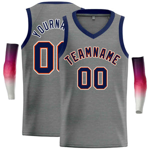 Custom Dark Gray Navv-Orange Classic Tops Men Casual Basketball Jersey