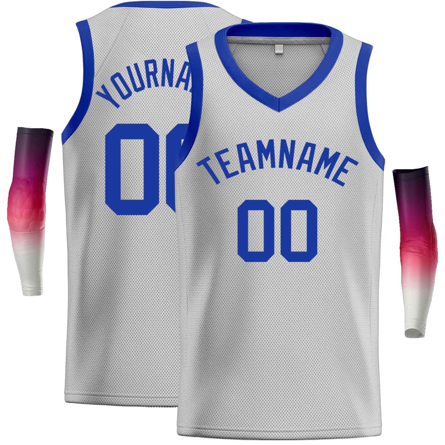 Maillot de basket-ball décontracté gris Royal-Classic pour hommes, personnalisé