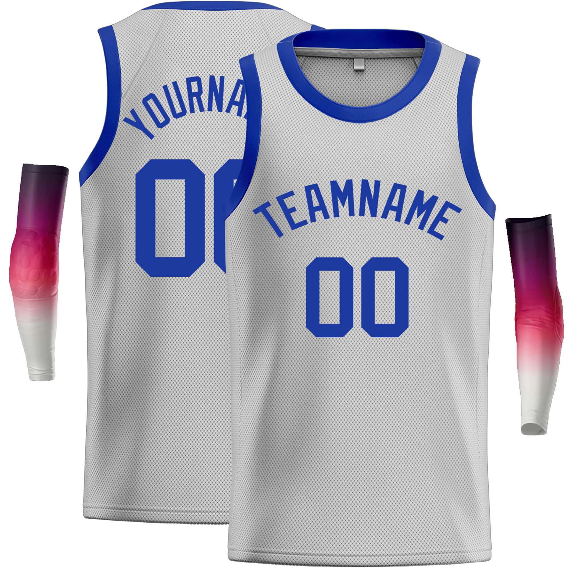 Custom Gray Royal Classic Tops Casual Basketball Jersey