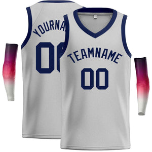 Custom Gray Navv-Classic Tops Men Casual Basketball Jersey