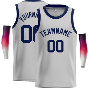 Maillot de basket-ball décontracté, haut classique gris marine personnalisé