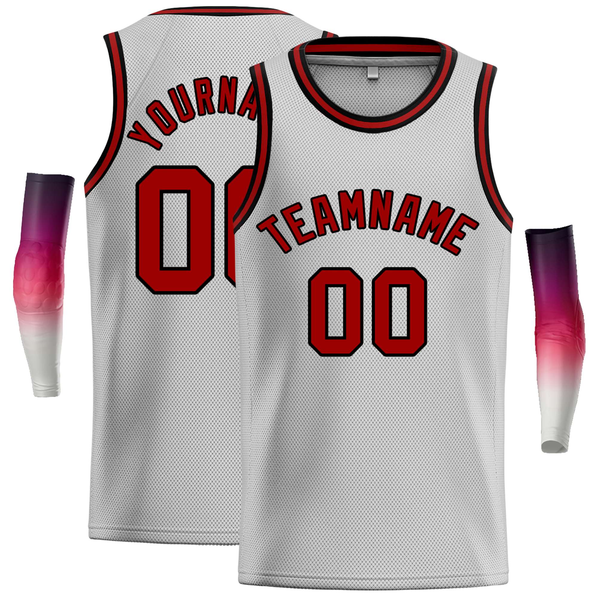 Custom Gray Maroon-Black Classic Tops Casual Basketball Jersey