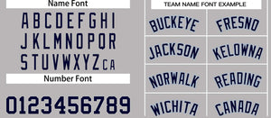 Custom Gray Navy-Power Blue Classic Tops Casual Basketball Jersey