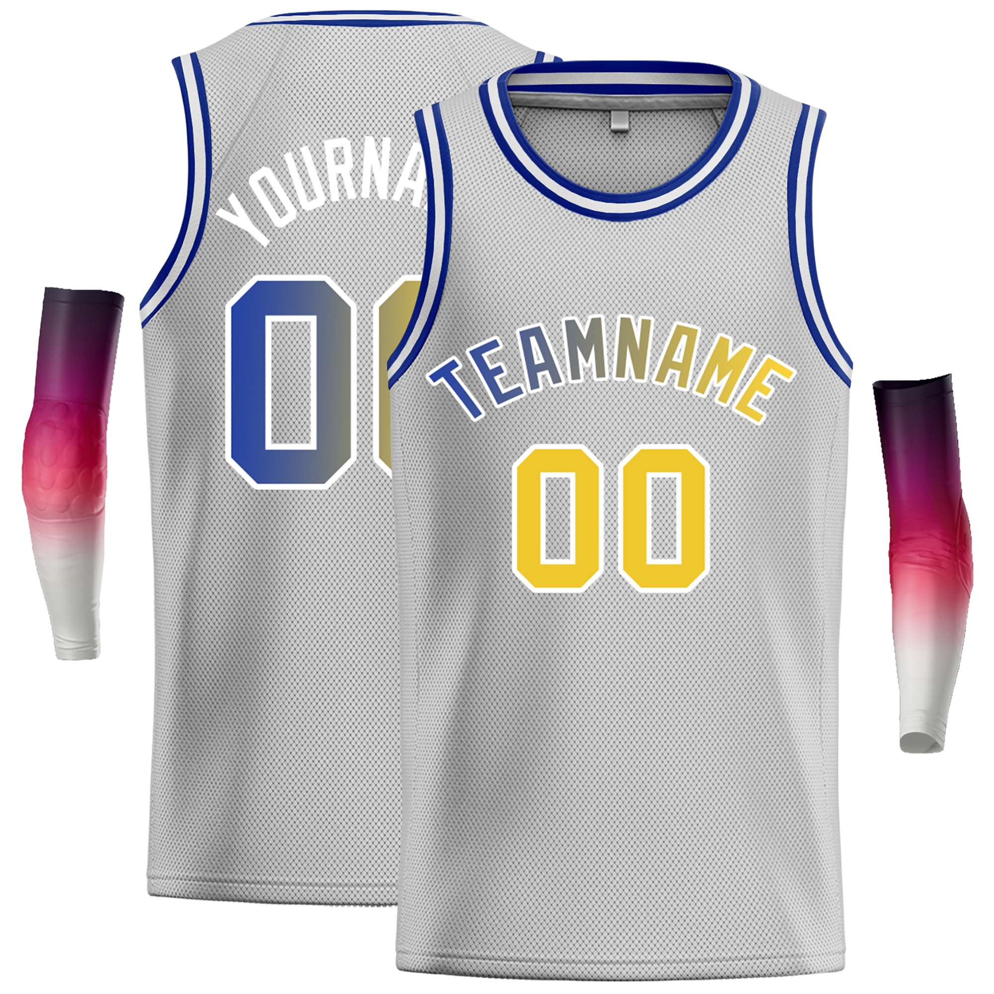 Custom Gray Royal-White Classic Tops Casual Basketball Jersey