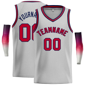 Personnalisé gris marron-Navv classique hauts hommes maillot de basket-ball décontracté