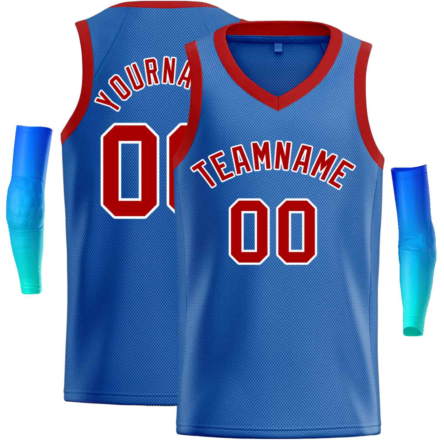 Maillot de basket-ball décontracté pour hommes, haut classique personnalisé bleu rouge-blanc