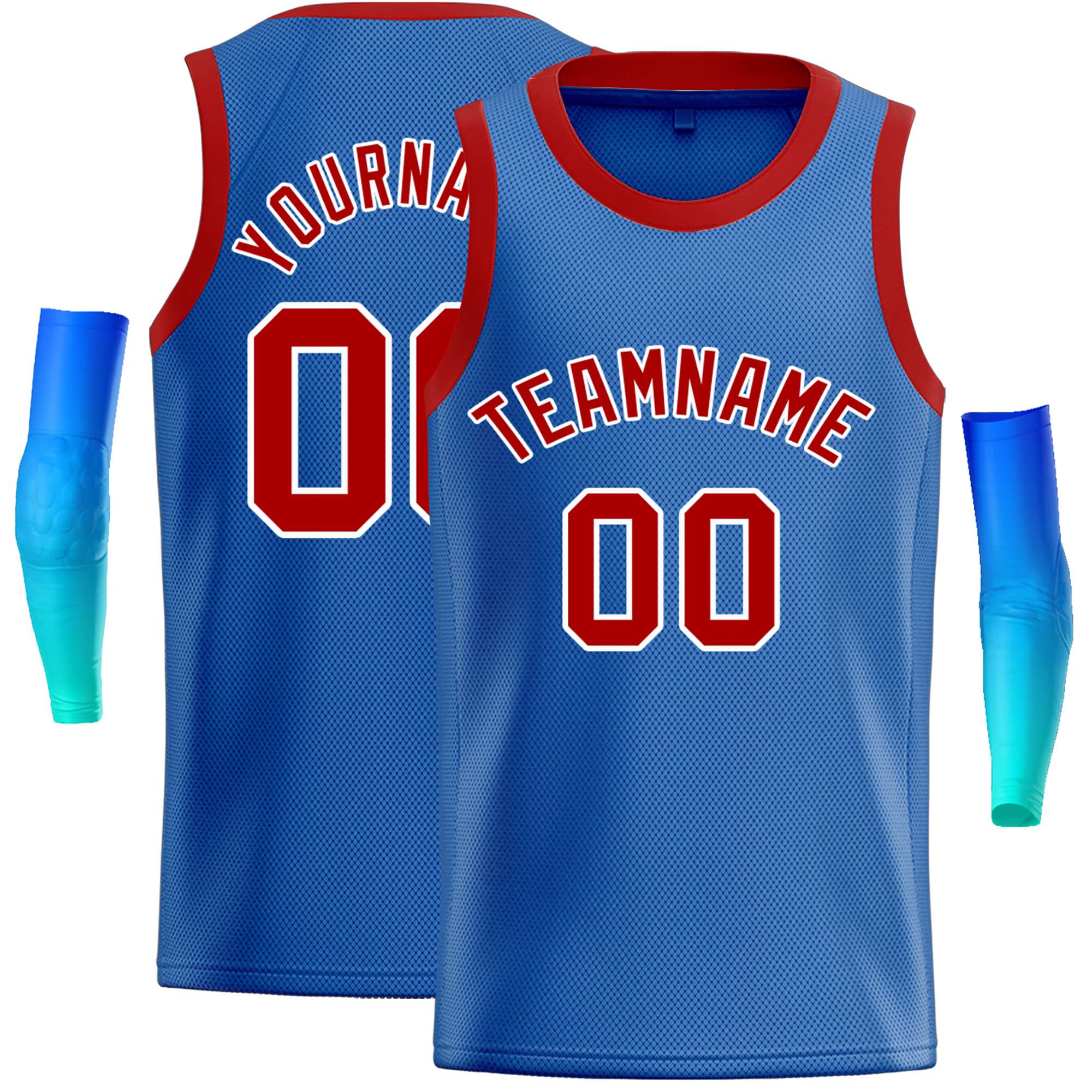 Custom Blue Red-White Classic Tops Casual Basketball Jersey