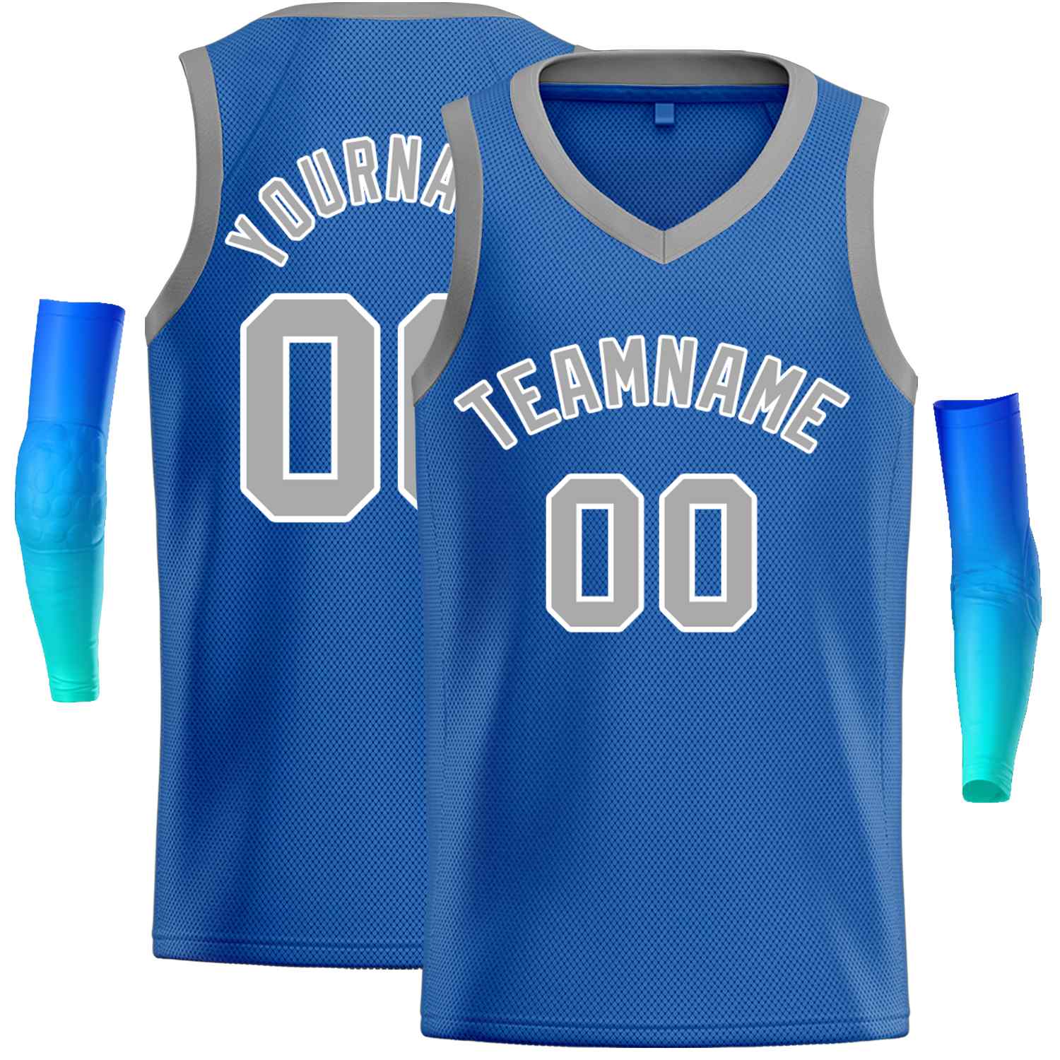 Custom Blue Gray-White Classic Tops Men Casual Basketball Jersey