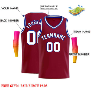 Custom Maroon White-Royal Classic Tops Men Casual Basketball Jersey