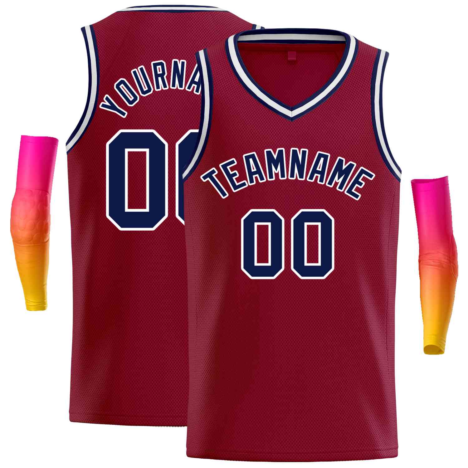 Maillot de basket-ball personnalisé pour hommes, haut classique marron marine-blanc, décontracté