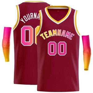 Maillot de basket-ball personnalisé pour hommes, haut classique marron jaune-blanc, décontracté