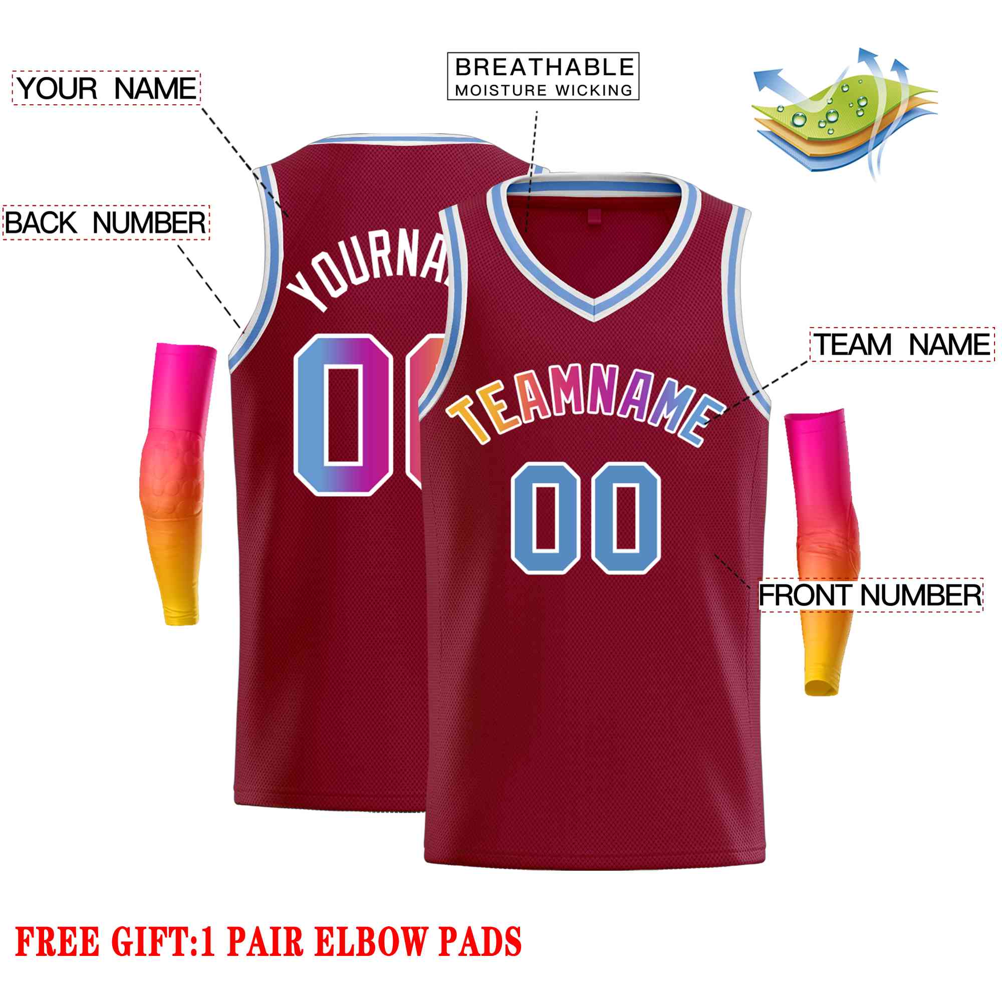 Custom Maroon Pink-White Classic Tops Men Casual Basketball Jersey