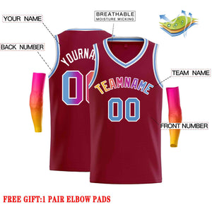 Custom Maroon Pink-White Classic Tops Men Casual Basketball Jersey