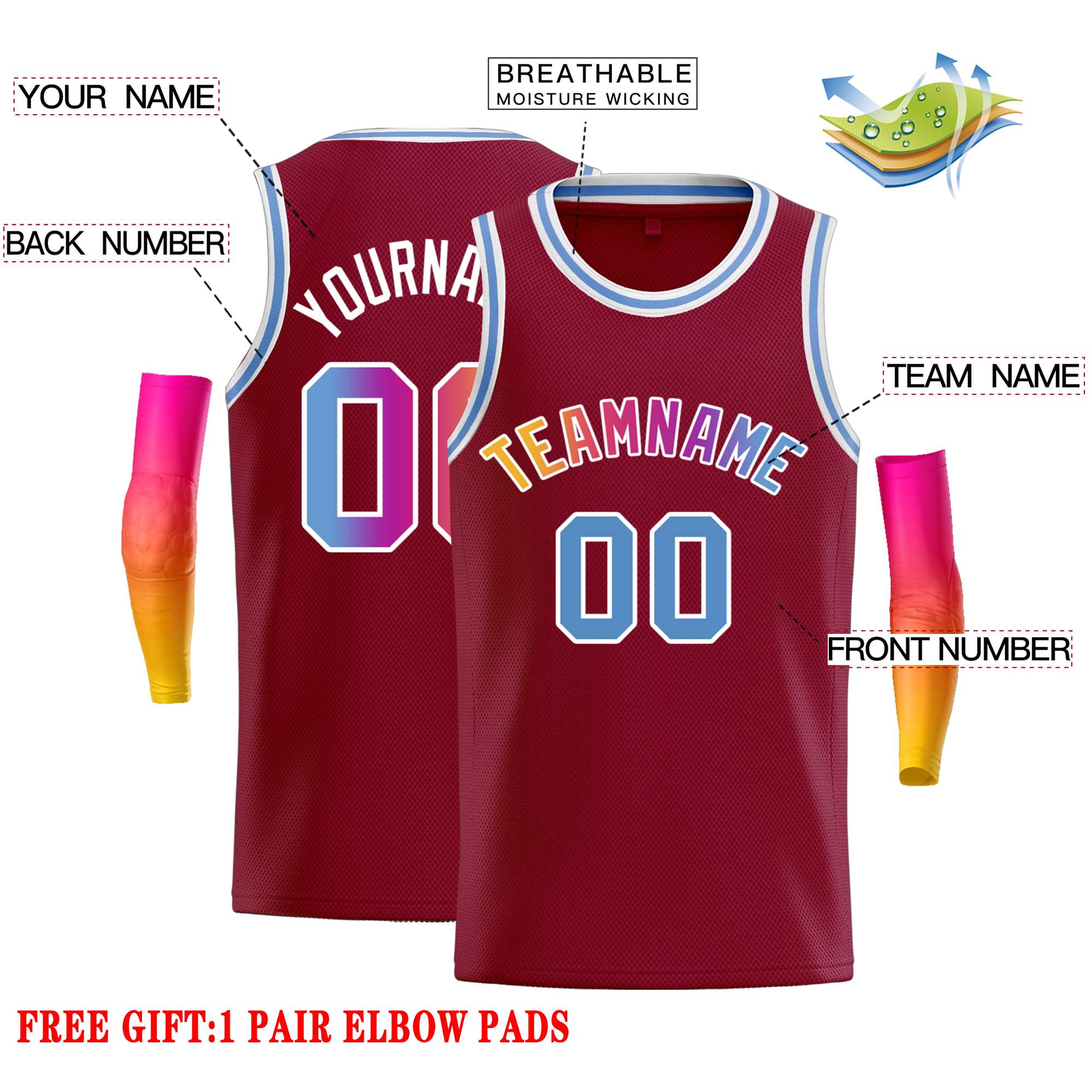 Custom Crimson White Classic Tops Casual Basketball Jersey