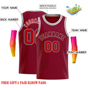 Custom Crimson Red-Black Classic Tops Casual Basketball Jersey