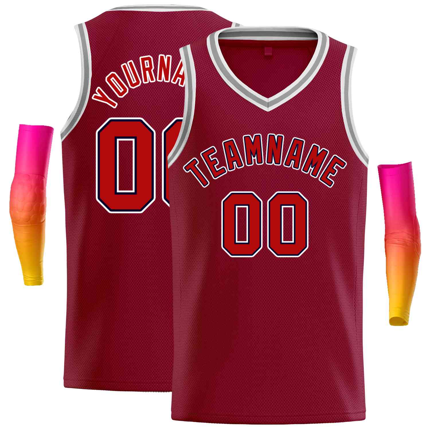 Custom Maroon Red-White Classic Tops Men Casual Basketball Jersey