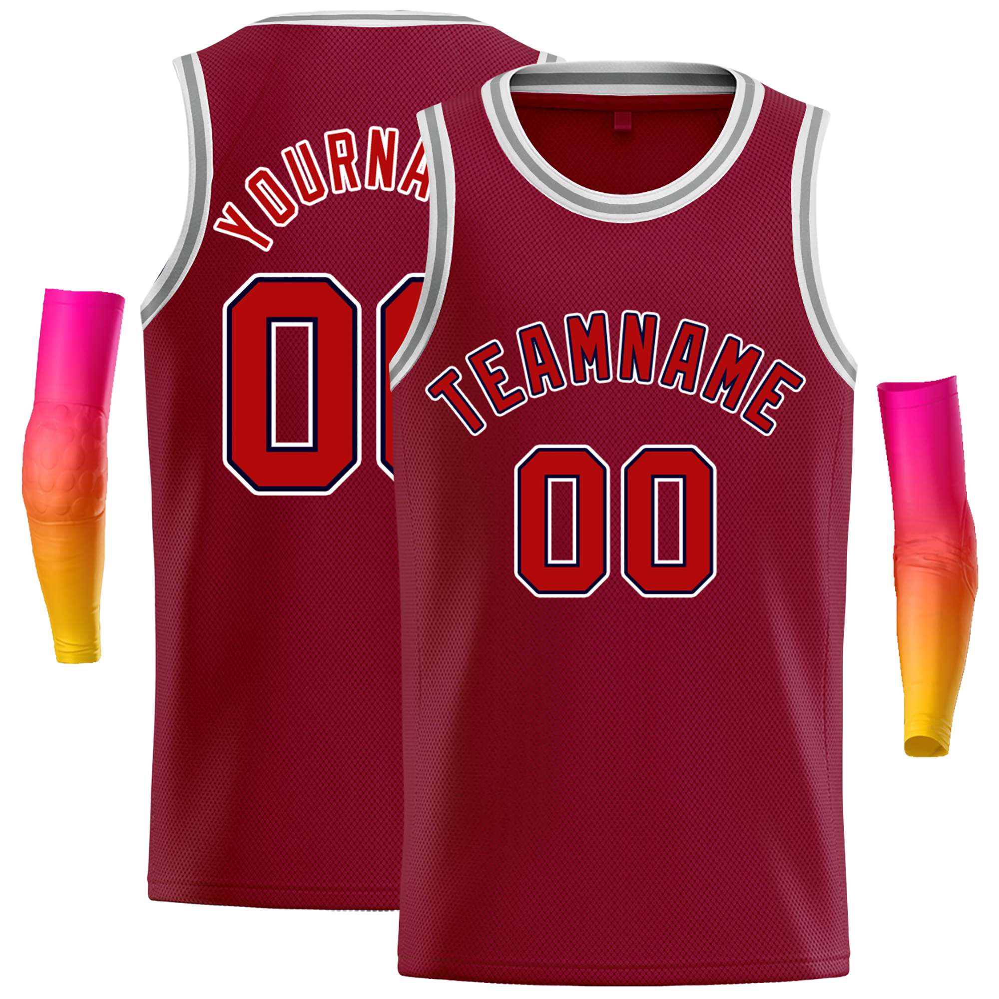 Custom Crimson Red-Black Classic Tops Casual Basketball Jersey